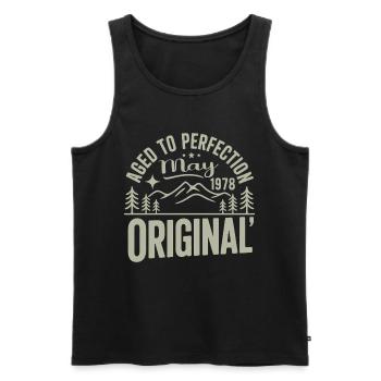 May 1978 – Legend of the Peaks and Mountains - Men's Premium Organic Tank Top - black - Front - Michal (187cm)