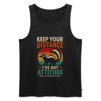 Keep Your Distance Motivation Aesthetic - Men's Premium Organic Tank Top - black - Front - AI Model Male 178 light (178cm)