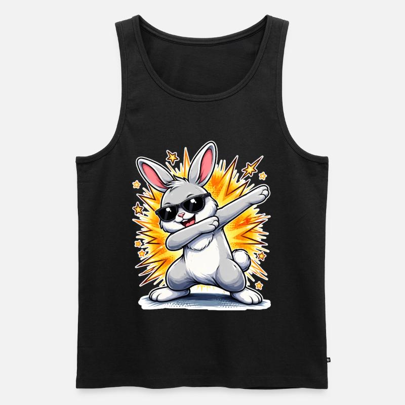 Dabbing Hase - Männer Premium Bio Tank Top - Schwarz