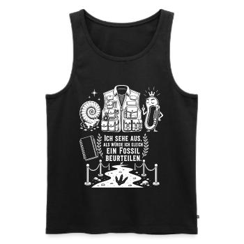 Bereit für Fossilien und Taschen - Männer Premium Bio Tank Top - Schwarz - Vorne - Michal (187cm)