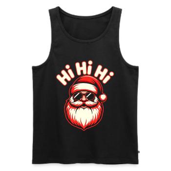Santa with Sunglasses – Funky Christmas - Men's Premium Organic Tank Top - black - Front - AI Model Male 178 light (178cm)