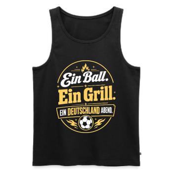 Ein Ball. Ein Grill. Ein Deutschland Abend - Männer Premium Bio Tank Top - Schwarz - Vorne - AI Model Male 178 light (178cm)