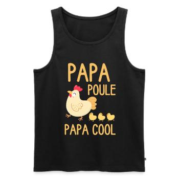 Papa Poule Papa Cool - Débardeur bio Premium Homme - noir - Devant - Michal (187cm)
