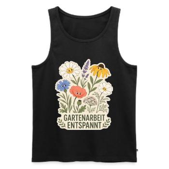 Gartenarbeit entspannt - Männer Premium Bio Tank Top - Schwarz - Vorne - Michal (187cm)