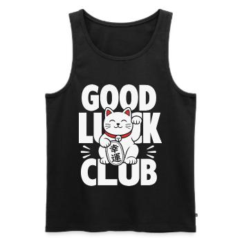Good Luck Club Winkende Katze - Männer Premium Bio Tank Top - Schwarz - Vorne - Michal (187cm)