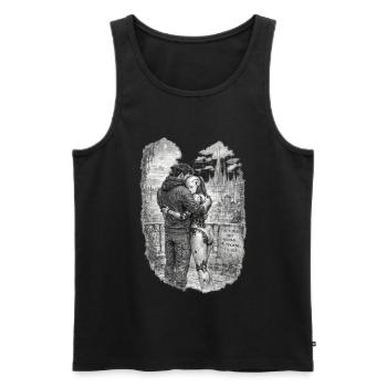 The Future Is Human and Machine – AI & Robot Futur - Men's Premium Organic Tank Top - black - Front - Michal (187cm)