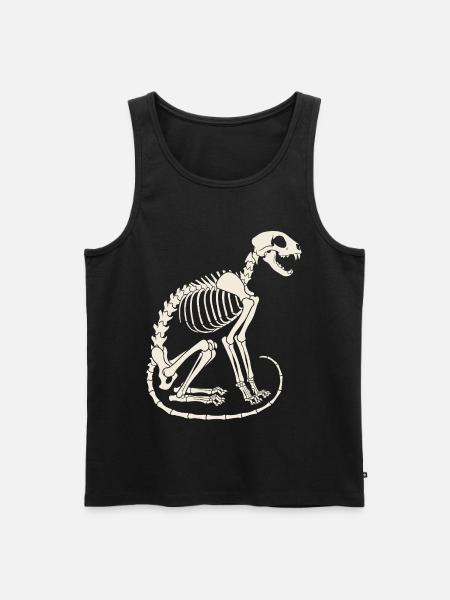 Skelett Katze - Männer Premium Bio Tank Top - Schwarz