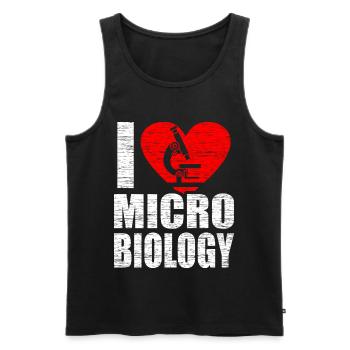 microbiology - Men's Premium Organic Tank Top - black - Front - Michal (187cm)