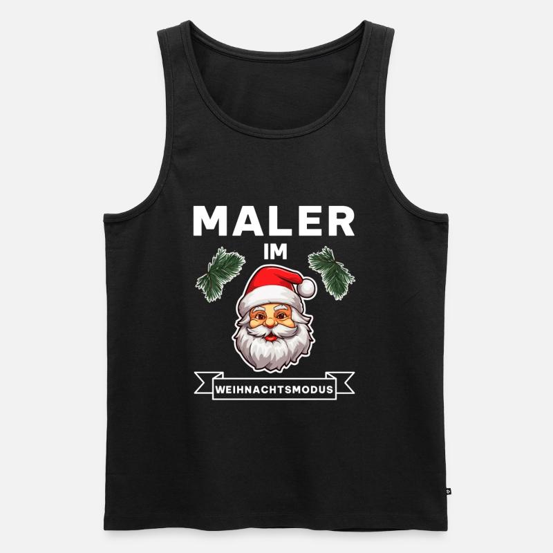 Maler Weihnachten Weihnachtsmann Beruf Spruch - Männer Premium Bio Tank Top - Schwarz