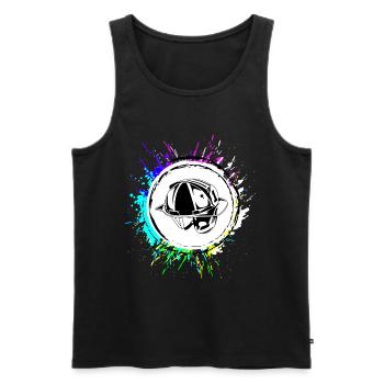 Firefighter Helmet Icon - Men's Premium Organic Tank Top - black - Front - Michal (187cm)