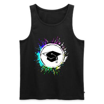 Student Abschluss Abitur Bunt - Männer Premium Bio Tank Top - Schwarz - Vorne - Michal (187cm)
