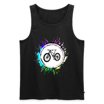 Symbole de bicyclette coloré - Débardeur bio Premium Homme - noir - Devant - Michal (187cm)