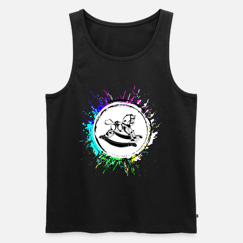 Schauckelpferd Icon Symbol Bunt - Männer Premium Bio Tank Top - undefined