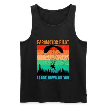 Paramotor I Look Down on you Vintage Paramotor - Männer Premium Bio Tank Top - Schwarz - Vorne - AI Model Male 178 light (178cm)