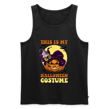 Voici mes costumes d’Halloween - Débardeur bio Premium Homme - noir - Devant - AI Model Male 178 light (178cm)