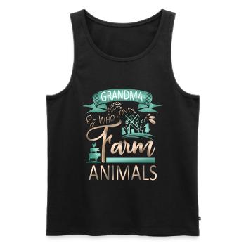 Grandma Who Loves Farm Animals Cow Pig Goat Lover - Men's Premium Organic Tank Top - black - Front - Michal (187cm)