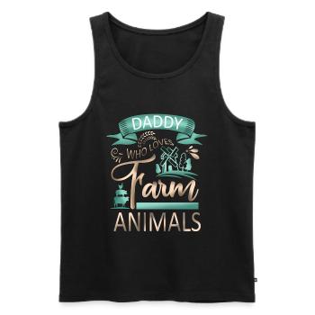 Papa, der Nutztiere liebt - Kuhschwein-Ziegenliebhaber - Männer Premium Bio Tank Top - Schwarz - Vorne - AI Model Male 178 light (178cm)