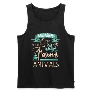 Mama, die Nutztiere liebt - Kuhschwein-Ziegenliebhaber - Männer Premium Bio Tank Top - Schwarz - Vorne - AI Model Male 178 light (178cm)