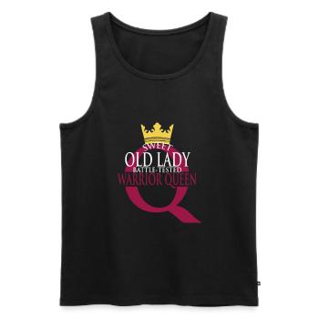 Süße alte Dame eher wie kampferprobte Kriegerin - Männer Premium Bio Tank Top - Schwarz - Vorne - Michal (187cm)