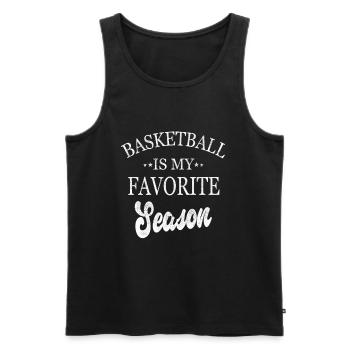 Le basketball est ma saison préférée - Débardeur bio Premium Homme - noir - Devant - Michal (187cm)