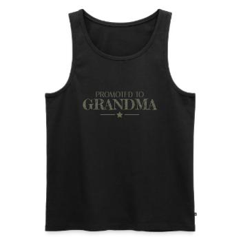 Promu à l’annonce de grossesse de grand-mère - Débardeur bio Premium Homme - noir - Devant - AI Model Male 178 light (178cm)