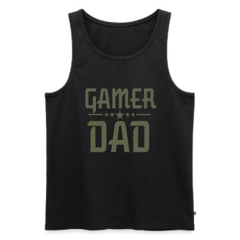 Gamer Papa Drôle - Débardeur bio Premium Homme - noir - Devant - AI Model Male 178 light (178cm)