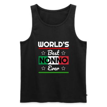 World's Best Nonno Ever Shirt - Italian Grandfathe - Men's Premium Organic Tank Top - black - Front - Michal (187cm)