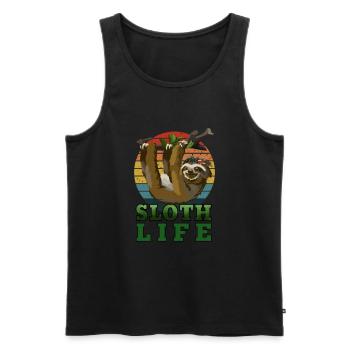 Sloth life funny idea for animals lovers - Men's Premium Organic Tank Top - black - Front - AI Model Male 178 light (178cm)