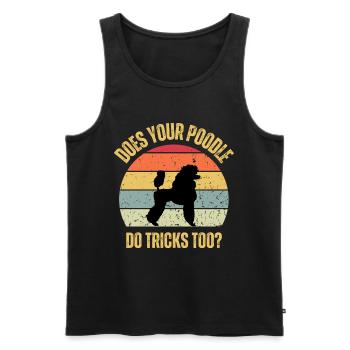 Does Your Poodle Do Tricks Too - Men's Premium Organic Tank Top - black - Front - Michal (187cm)