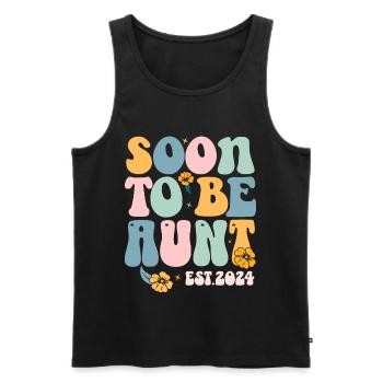Soon To Be Aunt Est 2024 - New Aunt Pregnancy - Men's Premium Organic Tank Top - black - Front - AI Model Male 178 light (178cm)