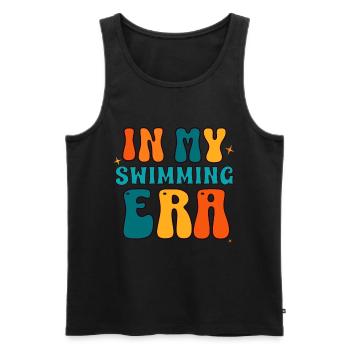 À l’époque de la natation - Swim Swimmer Swimming Pool - Débardeur bio Premium Homme - noir - Devant - AI Model Male 178 light (178cm)