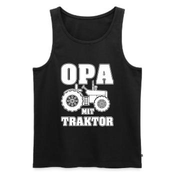Opa von Enkeln mit Traktor - Männer Premium Bio Tank Top - Schwarz - Vorne - AI Model Male 178 light (178cm)
