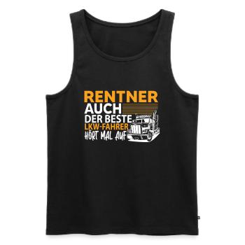 Rentner auch der beste Lkw Fahrer hört mal auf - Männer Premium Bio Tank Top - Schwarz - Vorne - Michal (187cm)