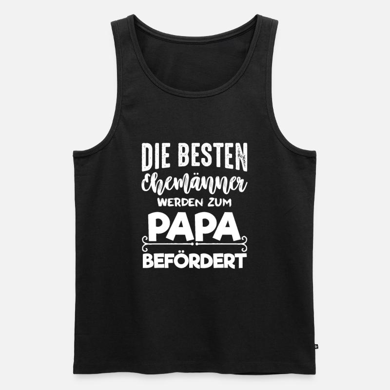 Bester Ehemann wird zum Papa befördert - Männer Premium Bio Tank Top - Schwarz
