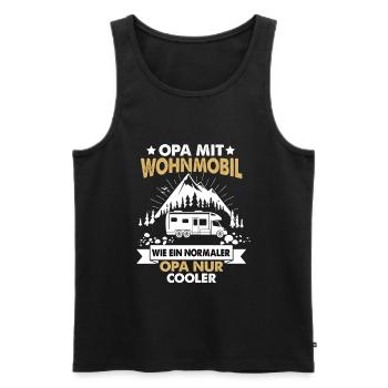Opa mit Wohnmobil ist cool - Männer Premium Bio Tank Top - Schwarz - Vorne - AI Model Male 178 light (178cm)