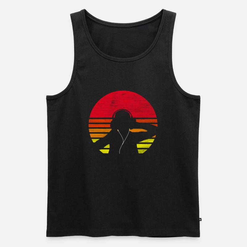 DJ Deejay Djing Retro - Männer Premium Bio Tank Top - Schwarz