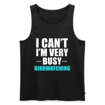bird watching - Men's Premium Organic Tank Top - black - Front - AI Model Male 178 light (178cm)