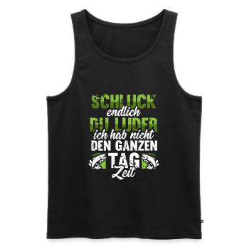 Men Angler Fishing Fishing Sayings T-Shirt - Men's Premium Organic Tank Top - black - Front - AI Model Male 178 light (178cm)