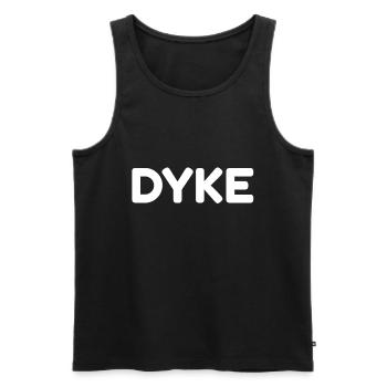 Cool white dyke design for lesbians and friends - Men's Premium Organic Tank Top - black - Front - AI Model Male 178 light (178cm)