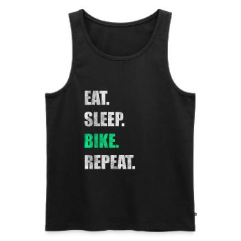 Eat Sleep Bike Repeat - Débardeur bio Premium Homme - noir - Devant - Michal (187cm)