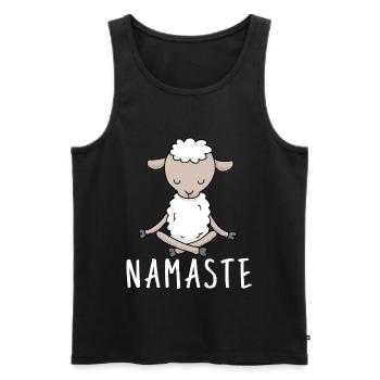 Yoga Schaf Meditation Yogi Namaste Geschenk - Männer Premium Bio Tank Top - Schwarz - Vorne - AI Model Male 178 light (178cm)