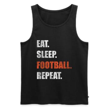 Manger sleep football Répéter - Débardeur bio Premium Homme - noir - Devant - Michal (187cm)