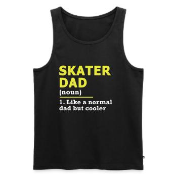 Skater Dad Vater Papa Skateboard Spruch Geschenk - Männer Premium Bio Tank Top - Schwarz - Vorne - Michal (187cm)