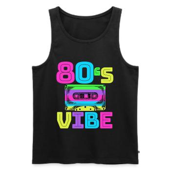 80s Vibe - Retro Vintage 80s Music Gift - Men's Premium Organic Tank Top - black - Front - AI Model Male 178 light (178cm)