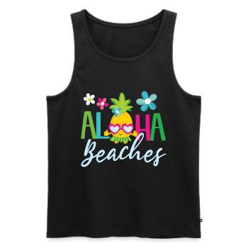 Aloha Beaches pineapple drawing for the summer - Men's Premium Organic Tank Top - black - Front - AI Model Male 178 light (178cm)