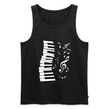 Piano Musician Wings Partition Piano Partition - Débardeur bio Premium Homme - noir - Devant - Michal (187cm)