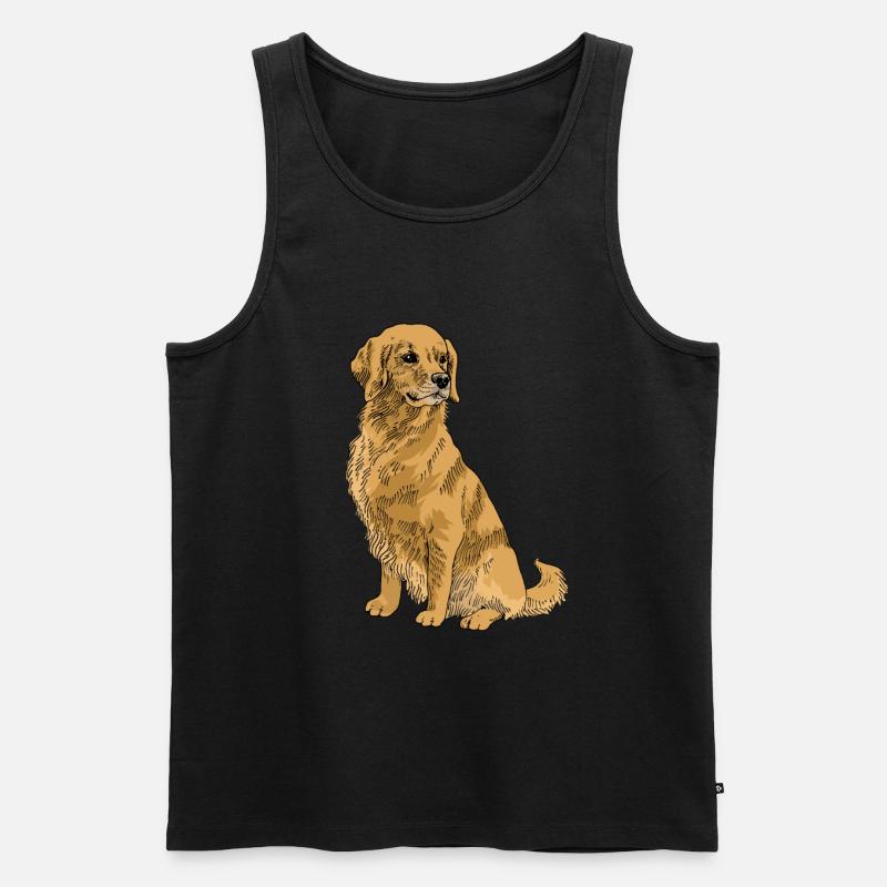 Golden Retriever - Männer Premium Bio Tank Top - Schwarz