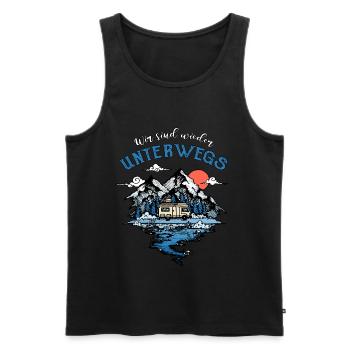 Unterwegs Camping Wohnmobil Reise Camper Geschenk - Männer Premium Bio Tank Top - Schwarz - Vorne - Michal (187cm)