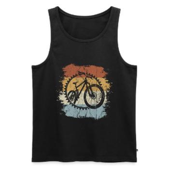 Cadeau velo vtt vintage retro VTT - Débardeur bio Premium Homme - noir - Devant - Michal (187cm)