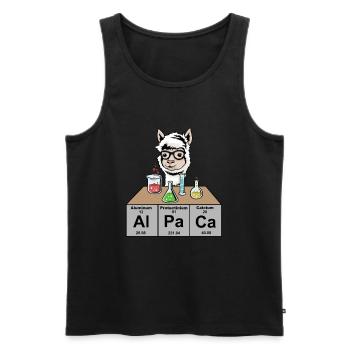 Chimie Drôle Chimie Alpaga Alpaga Cadeau - Débardeur bio Premium Homme - noir - Devant - Michal (187cm)
